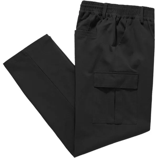 IDEALSANXUN Cargo Pants for Mens Casual Elastic Waist Loose Fit Cargo PantCargoBlack