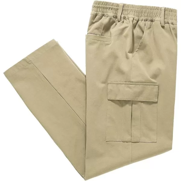 IDEALSANXUN Cargo Pants for Mens Casual Elastic Waist Loose Fit Cargo PantCargoKhaki