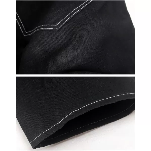 IDEALSANXUN Baggy Jean Shorts for Men Jorts Casual Loose Fit Long Denim ShortsBlack 024