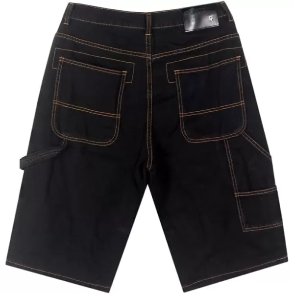 IDEALSANXUN Baggy Jean Shorts for Men Jorts Casual Loose Fit Long Denim ShortsBlack 025