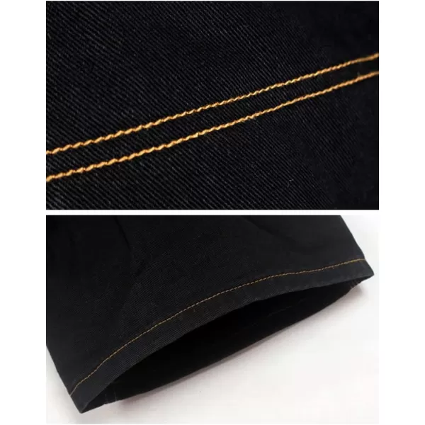 IDEALSANXUN Baggy Jean Shorts for Men Jorts Casual Loose Fit Long Denim ShortsBlack 025