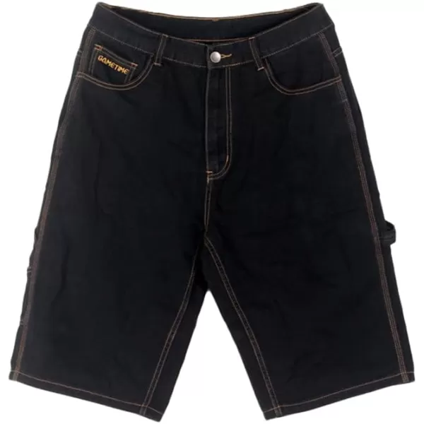 IDEALSANXUN Baggy Jean Shorts for Men Jorts Casual Loose Fit Long Denim ShortsBlack 025