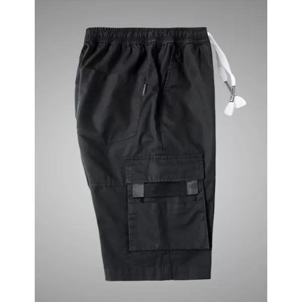IDEALSANXUN Cargo Shorts for Men Stretch Denim Jean Shorts Casual Knee Length PantsBlack