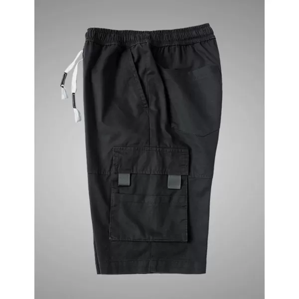 IDEALSANXUN Cargo Shorts for Men Stretch Denim Jean Shorts Casual Knee Length PantsBlack
