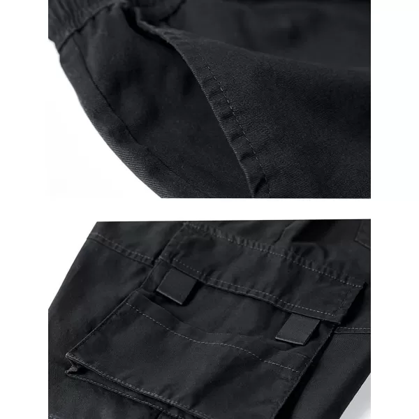 IDEALSANXUN Cargo Shorts for Men Stretch Denim Jean Shorts Casual Knee Length PantsBlack