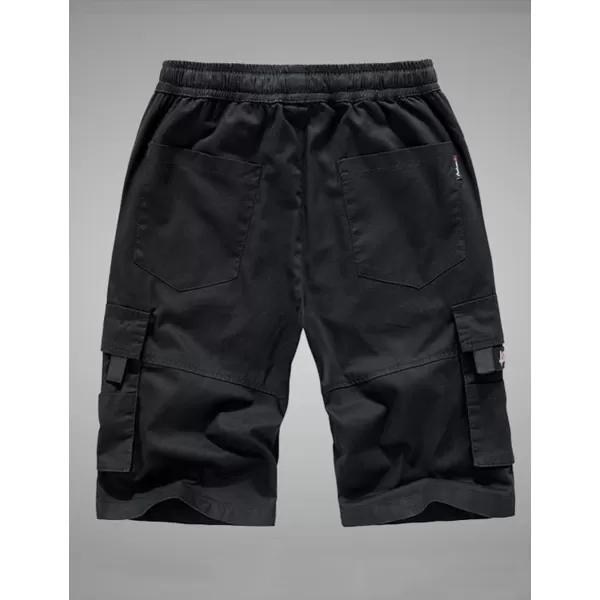 IDEALSANXUN Cargo Shorts for Men Stretch Denim Jean Shorts Casual Knee Length PantsBlack