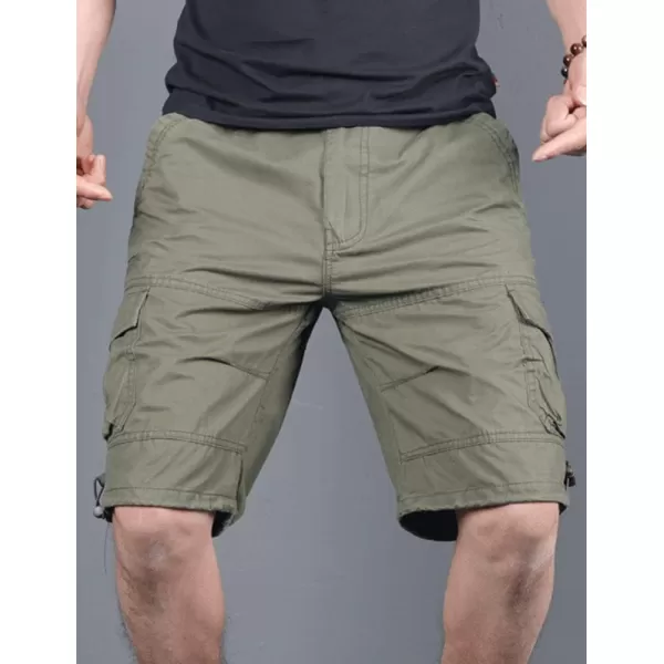 IDEALSANXUN Cargo Shorts for Men Summer Casual Baggy Hiking Tactical Cargo ShortsGreen