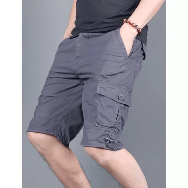 IDEALSANXUN Cargo Shorts for Men Summer Casual Baggy Hiking Tactical Cargo ShortsGrey