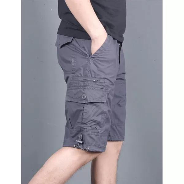 IDEALSANXUN Cargo Shorts for Men Summer Casual Baggy Hiking Tactical Cargo ShortsGrey