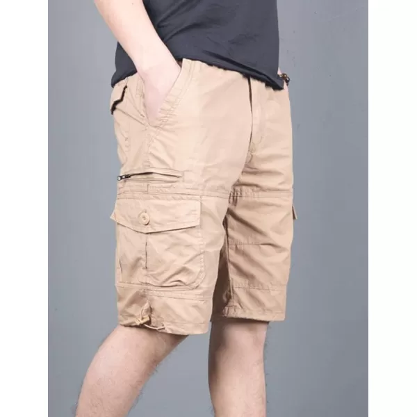 IDEALSANXUN Cargo Shorts for Men Summer Casual Baggy Hiking Tactical Cargo ShortsKhaki