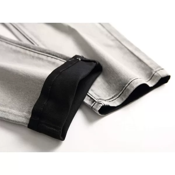 IDEALSANXUN Mens Biker Ripped Skinny Jeans Floral Embroidery Slim Stretch Denim PantBlack Hq1856