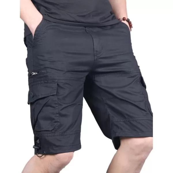 IDEALSANXUN Cargo Shorts for Men Summer Casual Baggy Hiking Tactical Cargo ShortsBlack