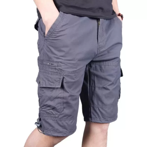 IDEALSANXUN Cargo Shorts for Men Summer Casual Baggy Hiking Tactical Cargo ShortsGrey