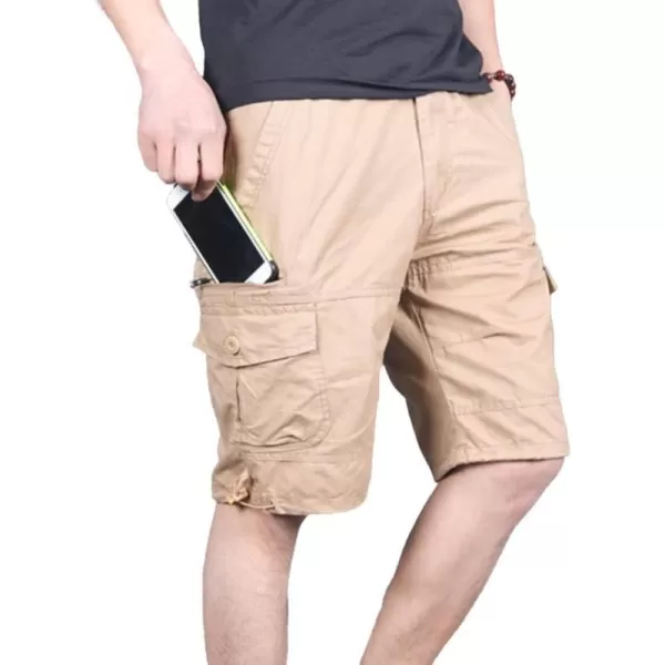 IDEALSANXUN Cargo Shorts for Men Summer Casual Baggy Hiking Tactical Cargo ShortsKhaki