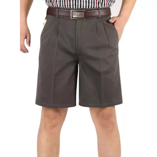 IDEALSANXUN Mens Big and Tall Classicfit Pleated ShortsDark Grey