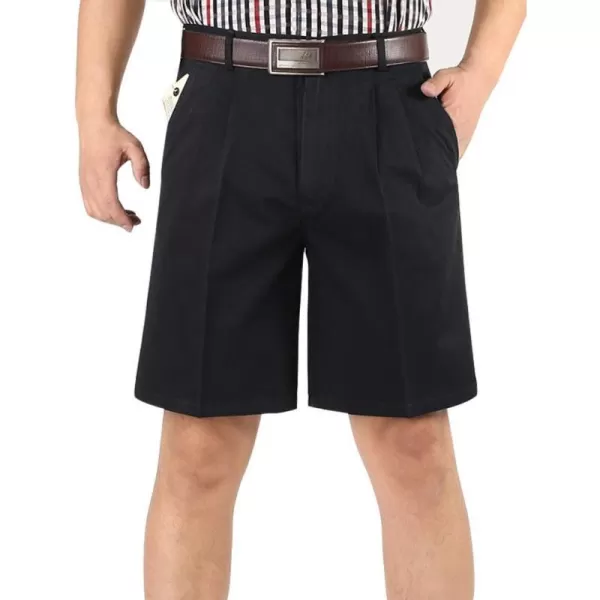 IDEALSANXUN Mens Big and Tall Classicfit Pleated ShortsNavy