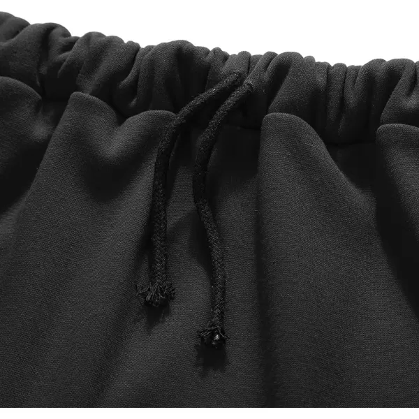 IDEALSANXUN Fleece Lined Long Skirts for Womens Elastic Waist Aline Warm Winter Skirts with PocketsBlack