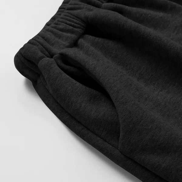 IDEALSANXUN Fleece Lined Long Skirts for Womens Elastic Waist Aline Warm Winter Skirts with PocketsBlack