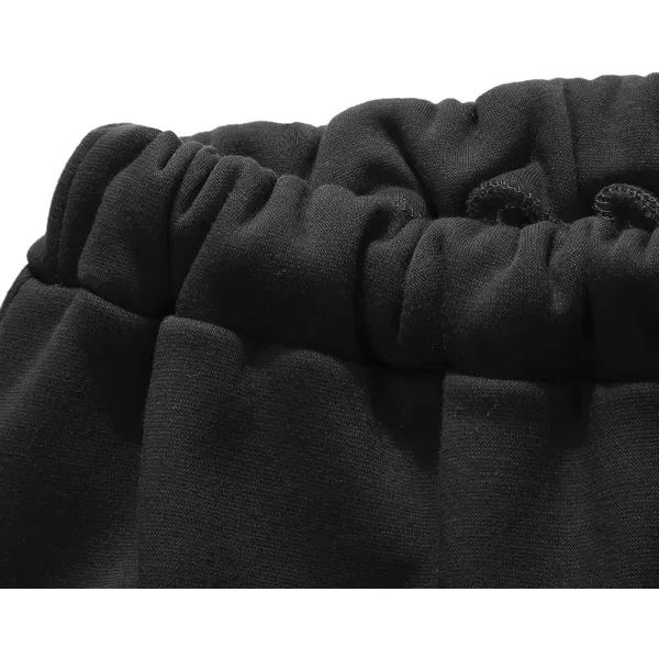 IDEALSANXUN Fleece Lined Long Skirts for Womens Elastic Waist Aline Warm Winter Skirts with PocketsBlack