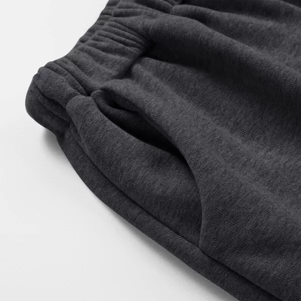 IDEALSANXUN Fleece Lined Long Skirts for Womens Elastic Waist Aline Warm Winter Skirts with PocketsDark Grey