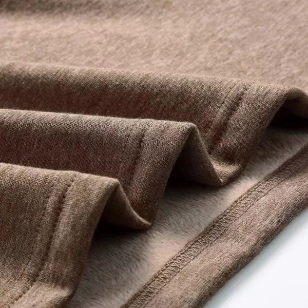IDEALSANXUN Fleece Lined Long Skirts for Womens Elastic Waist Aline Warm Winter Skirts with PocketsDark KhakiMidi Length