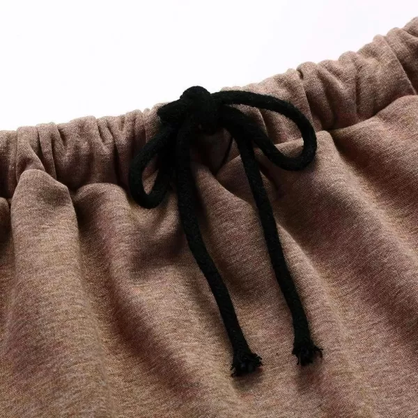 IDEALSANXUN Fleece Lined Long Skirts for Womens Elastic Waist Aline Warm Winter Skirts with PocketsDark KhakiMidi Length