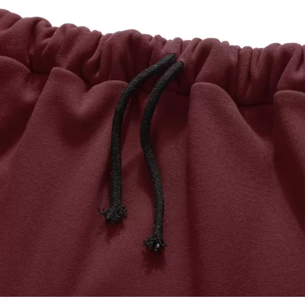 IDEALSANXUN Fleece Lined Long Skirts for Womens Elastic Waist Aline Warm Winter Skirts with PocketsWine
