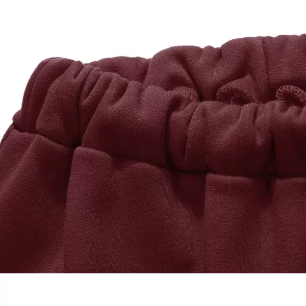 IDEALSANXUN Fleece Lined Long Skirts for Womens Elastic Waist Aline Warm Winter Skirts with PocketsWine