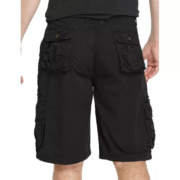 IDEALSANXUN Mens Cargo Shorts Relaxed Fit Casual Outdoor Beach Cargo Shorts with MultiPocketsBlack