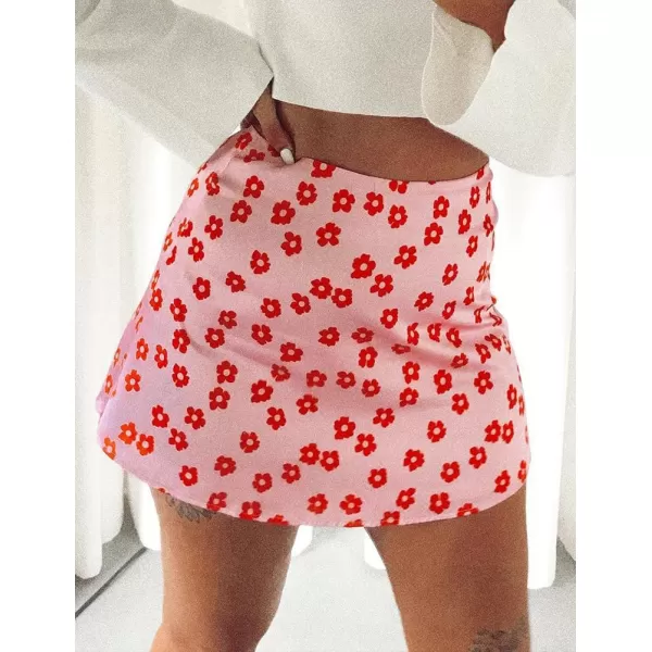 IDEALSANXUN Satin Skirt for Women Beach Floral Print High Waisted A Line Cute Spring Summer Short Mini SkirtIDEALSANXUN Satin Skirt for Women Beach Floral Print High Waisted A Line Cute Spring Summer Short Mini Skirt