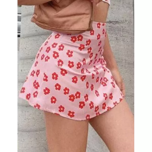 IDEALSANXUN Satin Skirt for Women Beach Floral Print High Waisted A Line Cute Spring Summer Short Mini SkirtIDEALSANXUN Satin Skirt for Women Beach Floral Print High Waisted A Line Cute Spring Summer Short Mini Skirt
