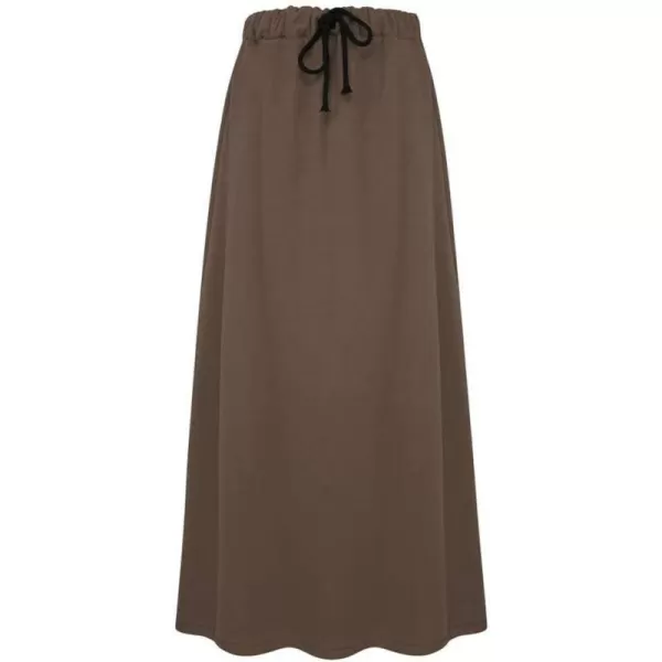 IDEALSANXUN Fleece Lined Long Skirts for Womens Elastic Waist Aline Warm Winter Skirts with PocketsKhaki 66
