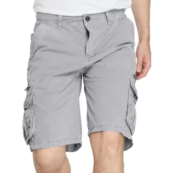 IDEALSANXUN Mens Cargo Shorts Relaxed Fit Casual Outdoor Beach Cargo Shorts with MultiPocketsLigh Grey