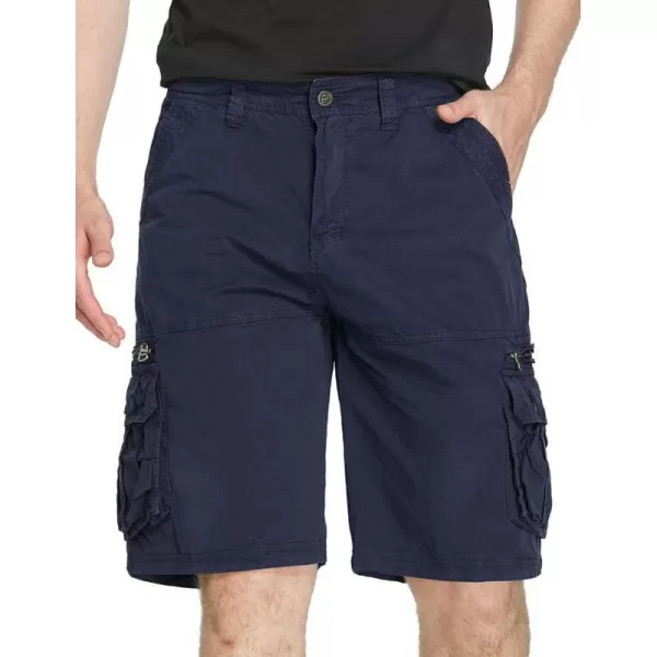 IDEALSANXUN Mens Cargo Shorts Relaxed Fit Casual Outdoor Beach Cargo Shorts with MultiPocketsNavy Blue