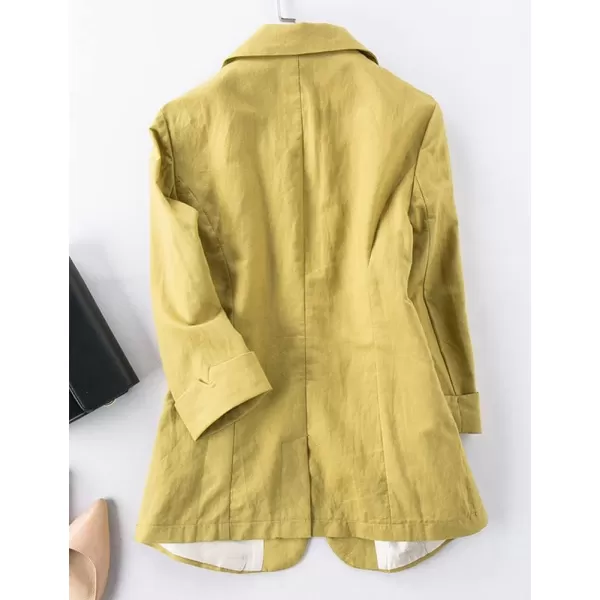 Cotton Linen Blazer for Womens Casual 34 Sleeve Open Front Linen JacketsGinger