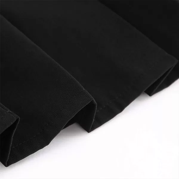 IDEALSANXUN Aline Pleated Skirts for Womens High Waist Midi Uniform Skirts with Side Elastic WaistBlack75cm