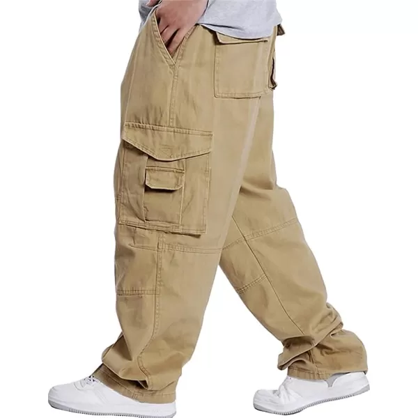 IDEALSANXUN Baggy Cargo Pants Men Casual Loose Fit Y2k Pants Khaki 36IDEALSANXUN Baggy Cargo Pants Men Casual Loose Fit Y2k Pants Khaki 36
