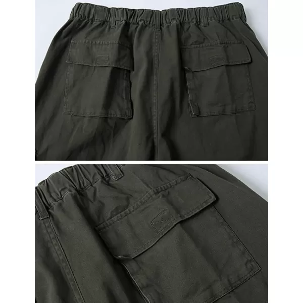 IDEALSANXUN Baggy Cargo Pants Men Casual Loose Fit Y2k PantsArmy