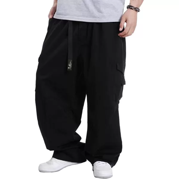 IDEALSANXUN Baggy Cargo Pants Men Casual Loose Fit Y2k PantsBlack