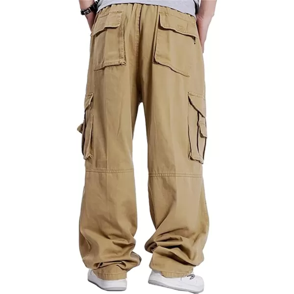 IDEALSANXUN Baggy Cargo Pants Men Casual Loose Fit Y2k PantsKhaki