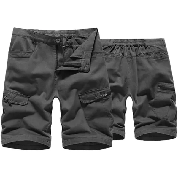 IDEALSANXUN Camo Cargo Shorts for Men Casual Relaxed Fit Summer Beach Camo Shorts Goth ClothesGrey