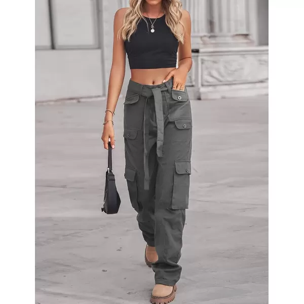 IDEALSANXUN Cargo Pants for Women Straight Leg Streetwear Baggy Y2k Jeans Denim PantsGrey