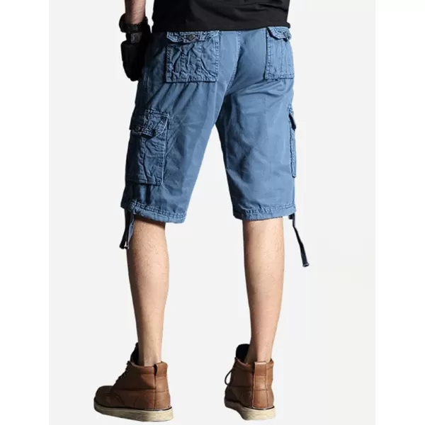 IDEALSANXUN Cargo Shorts for Men Casual Cotton Baggy Hiking Y2K Summer ShortsBlue