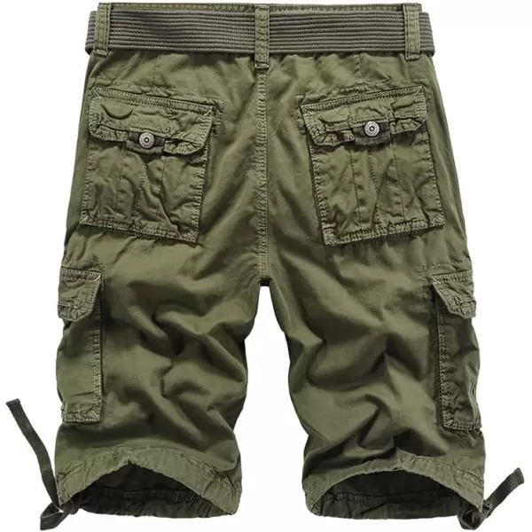 IDEALSANXUN Cargo Shorts for Men Casual Cotton Baggy Hiking Y2K Summer ShortsGreen