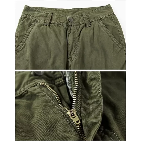 IDEALSANXUN Cargo Shorts for Men Casual Cotton Baggy Hiking Y2K Summer ShortsGreen