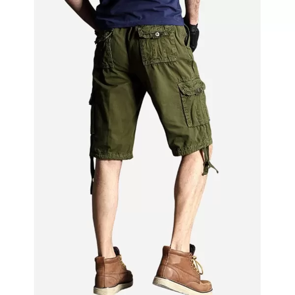 IDEALSANXUN Cargo Shorts for Men Casual Cotton Baggy Hiking Y2K Summer ShortsGreen