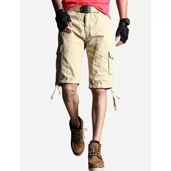 IDEALSANXUN Cargo Shorts for Men Casual Cotton Baggy Hiking Y2K Summer ShortsKhaki