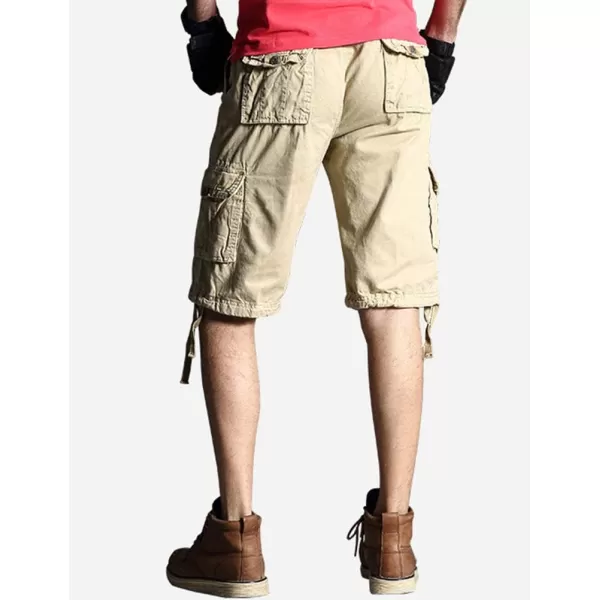 IDEALSANXUN Cargo Shorts for Men Casual Cotton Baggy Hiking Y2K Summer ShortsKhaki
