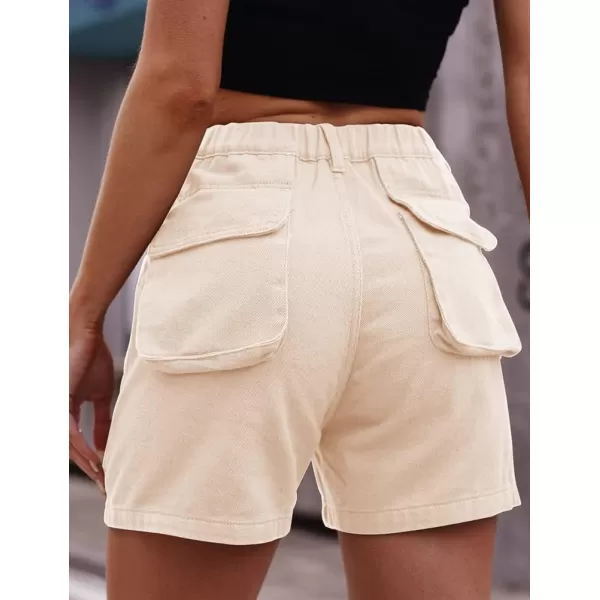 IDEALSANXUN Cargo Shorts for Women Summer Lounge High Waisted Y2K Cool Jean Denim ShortsKhaki