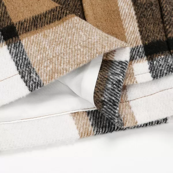 IDEALSANXUN Cargo Skirts for Women Fall Winter High Waisted Wool Plaid Mini SkirtBrown Newcargo